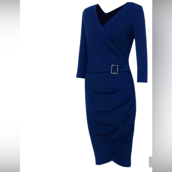 New Bodycon Formal Plus Size Women’s Dress Blue - Picture 2 of 8